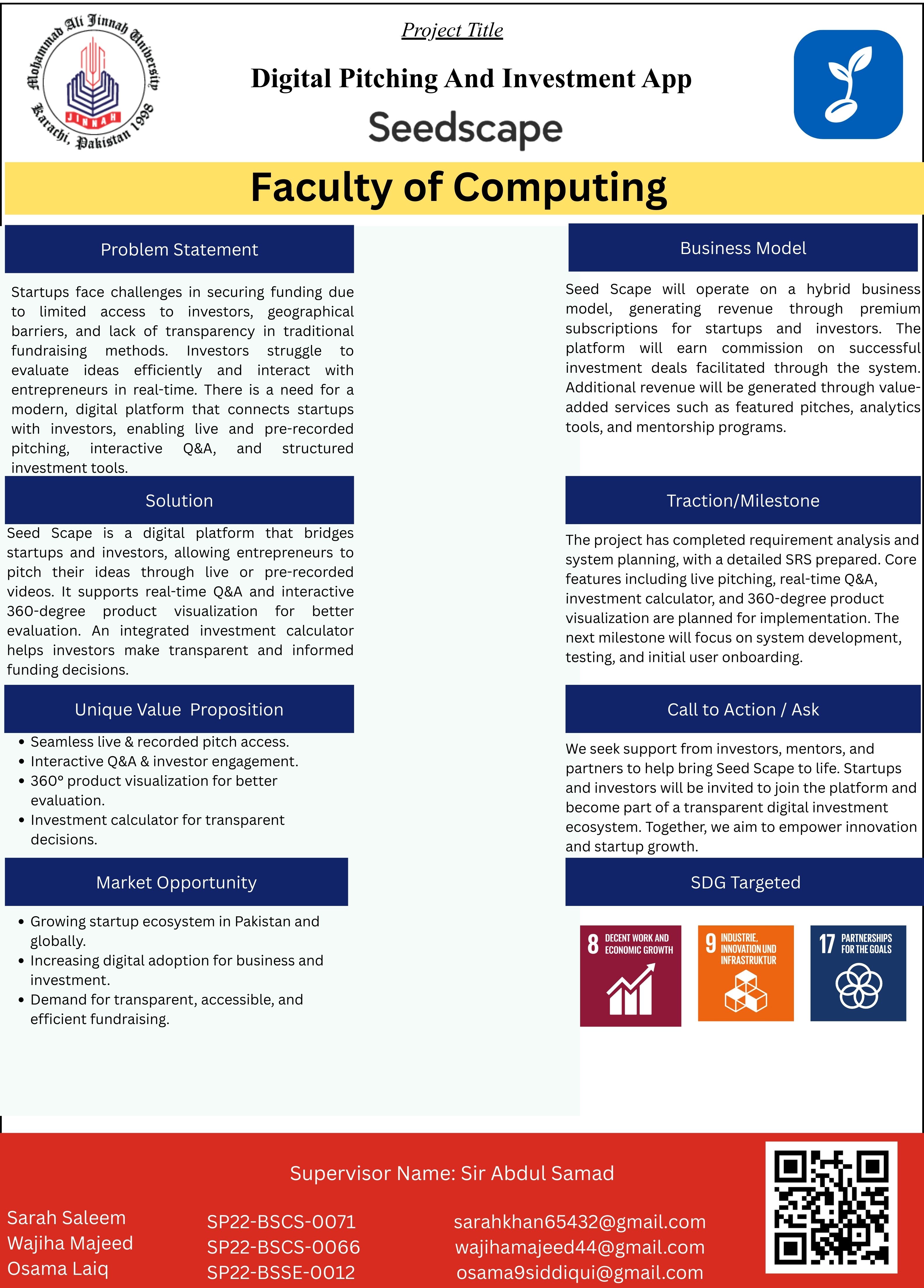  Digital Pitching and Investment App   (Seedscape)